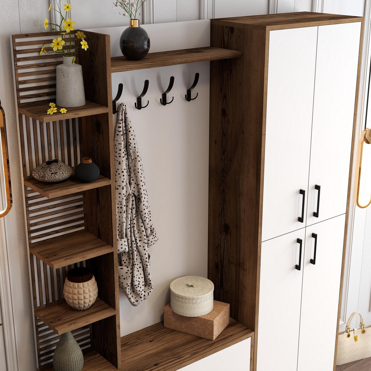 Extend Wardrobe Walnut Brown White 150cm x 200cm 4