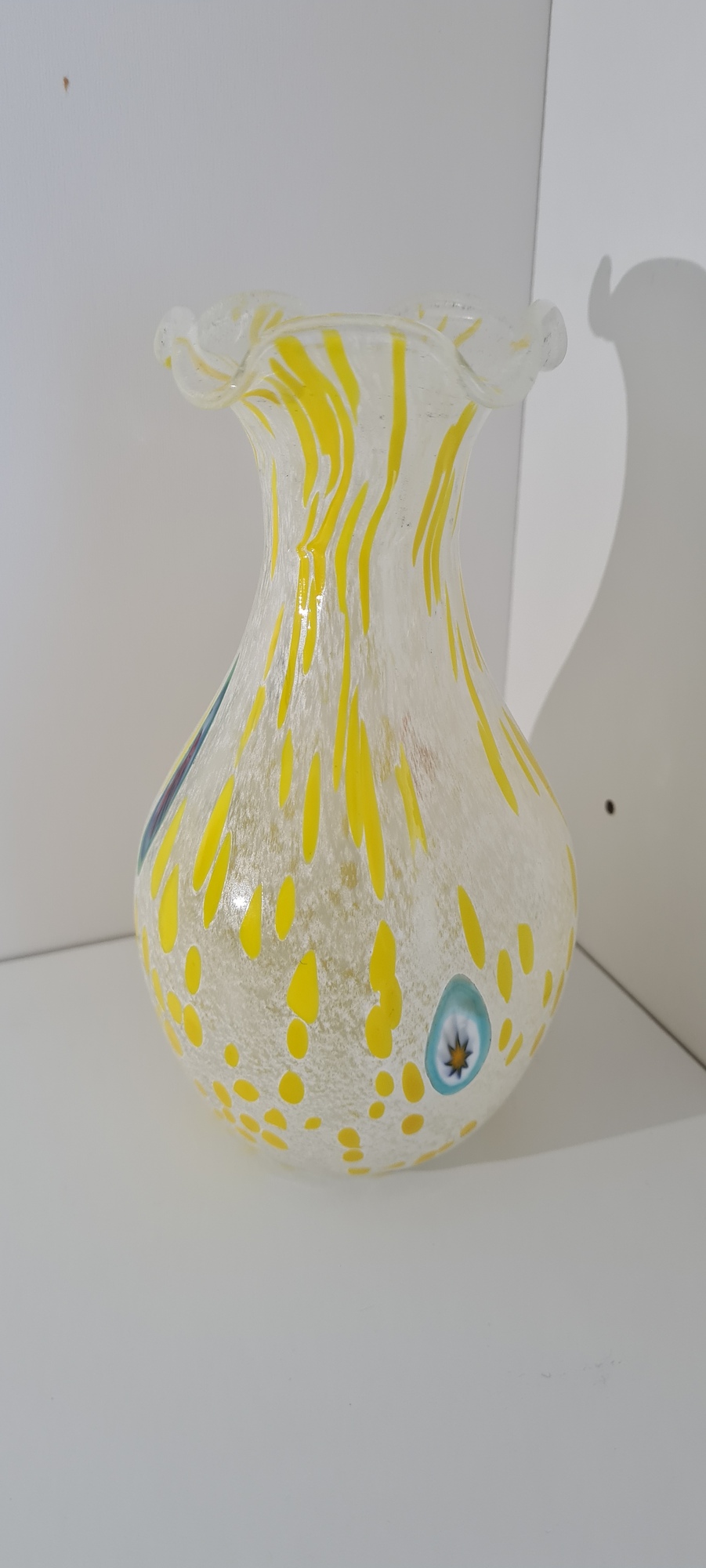 Vase Muranoglas Gelb 1