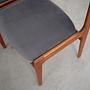 6x Chair Teak Velvet Brown 1960s 13