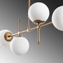 Pendant lamp 4 glass spheres metal gold 6