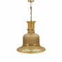 Pendelleuchte Glas Metall Gold 1960er Jahre 0
