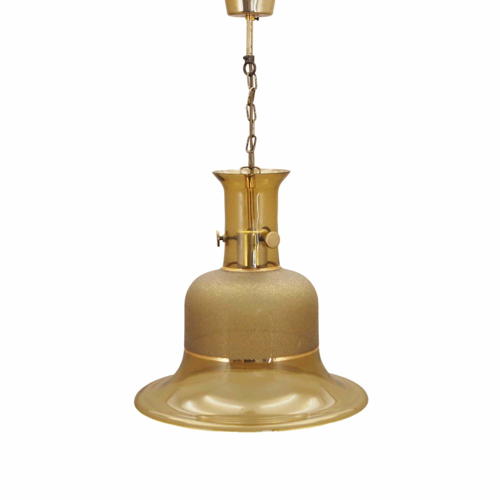 Pendant lamp glass metal gold 1960s 0