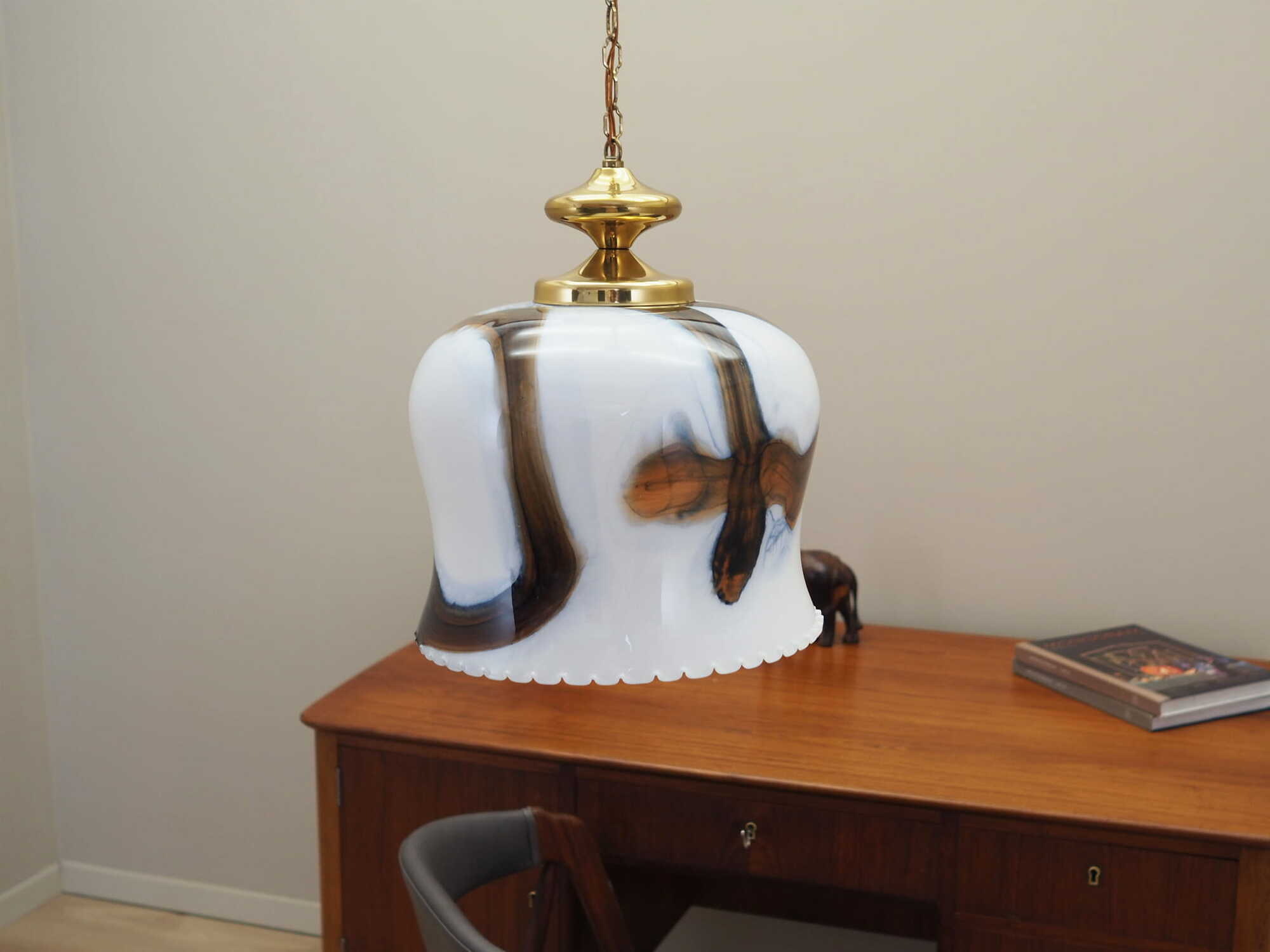 Vintage pendant lamp glass metal multicolor 1970s 3
