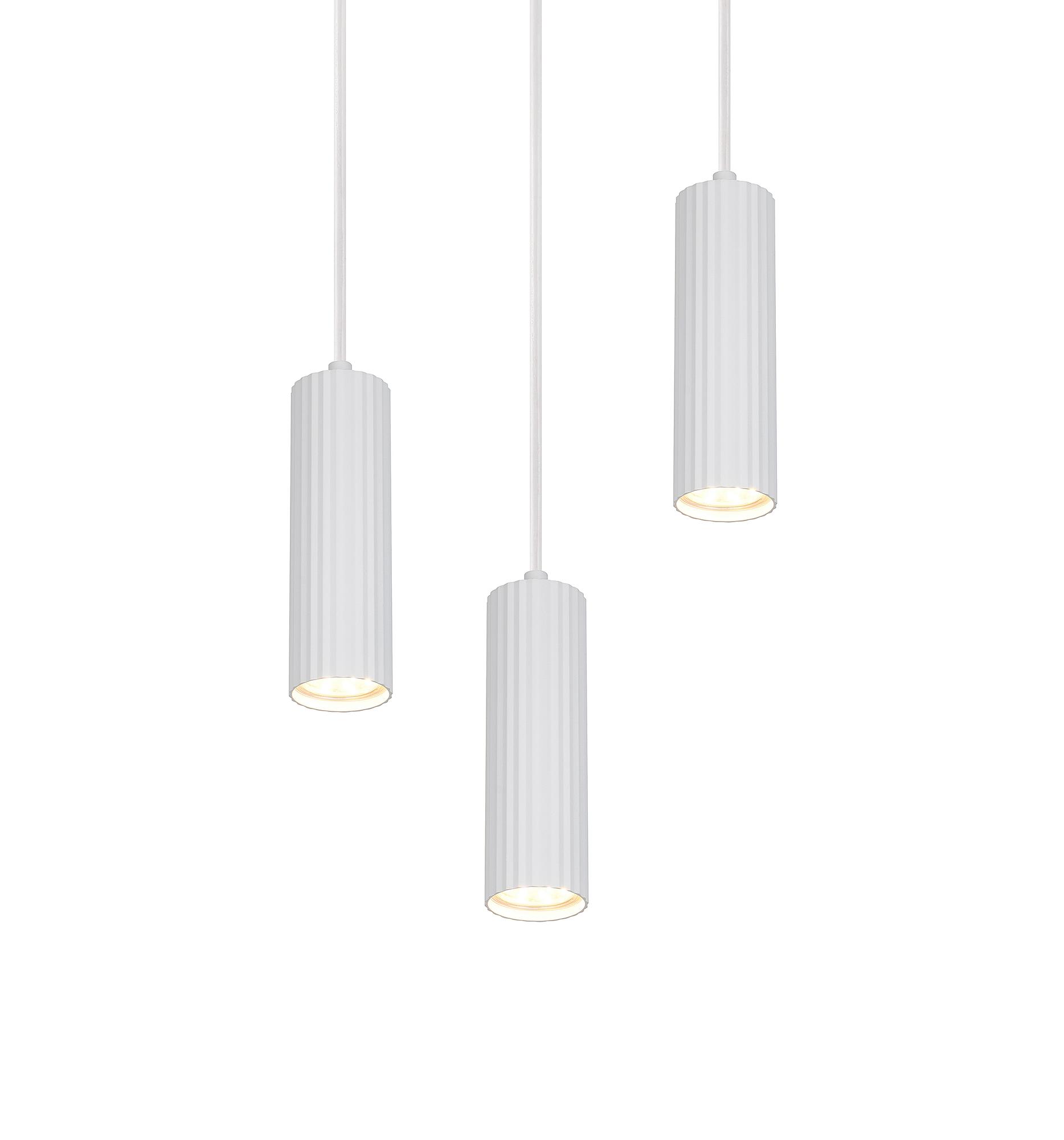 Soka Pendant Light Iron 3-bulb White 3