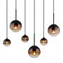3-Flammig Pendelleuchte Clarke Farbglas Eisen 1