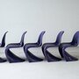 5x Vintage Verner Panton Stuhl Kunststoff Violett 8