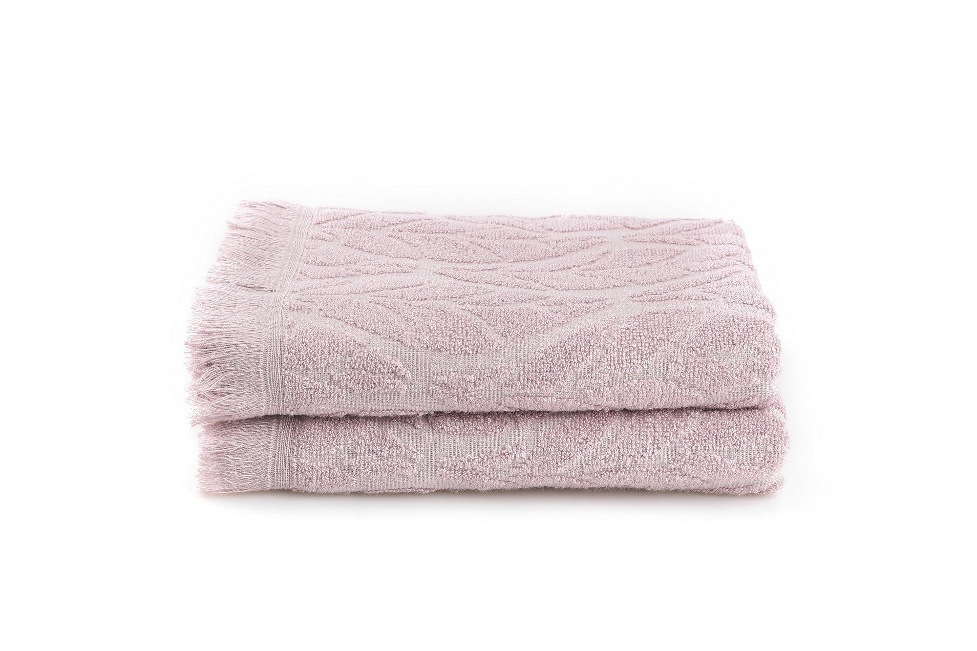 Leaf Bath Towels Cotton Plum 1