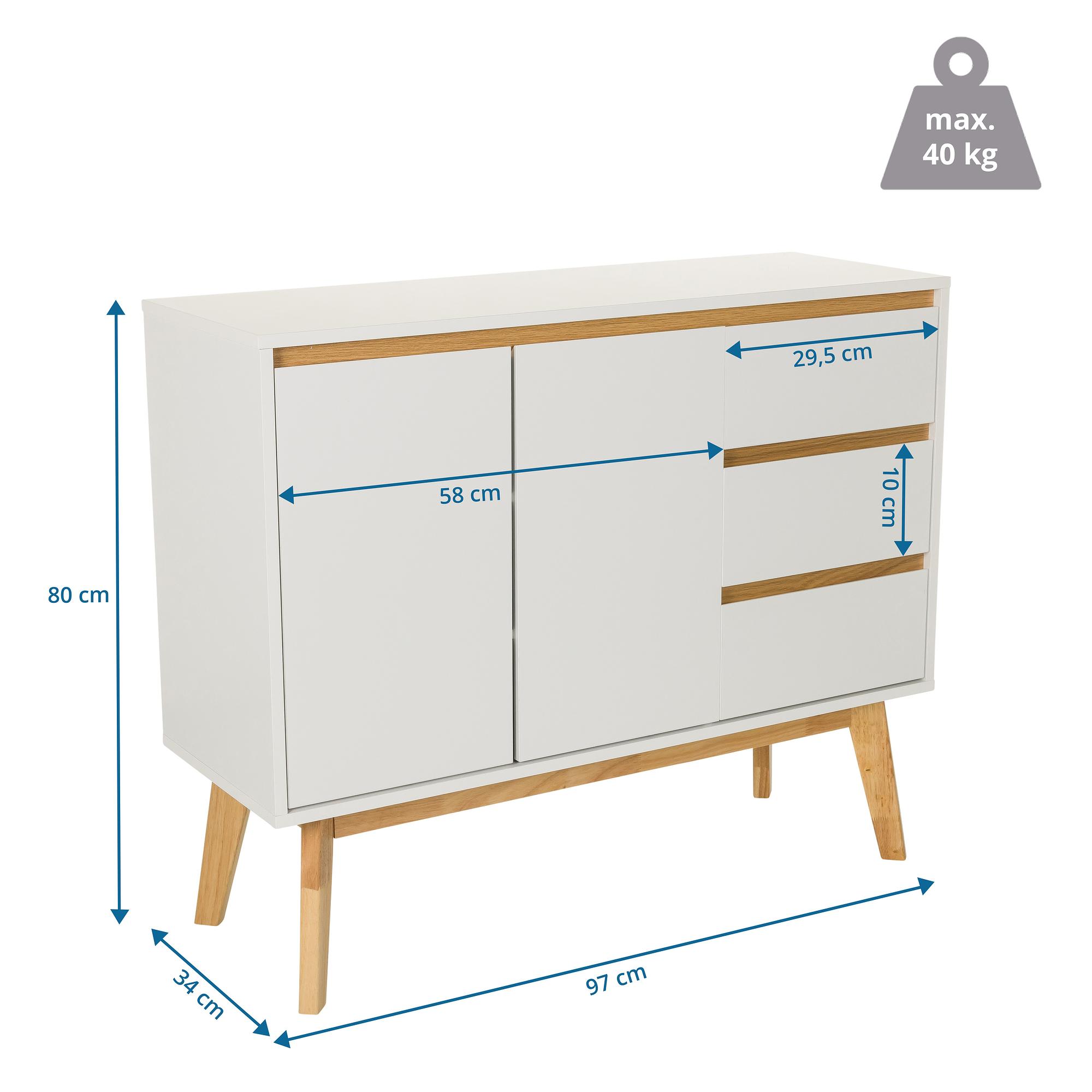 Tarolo I Chest of drawers with 3 drawers White 4