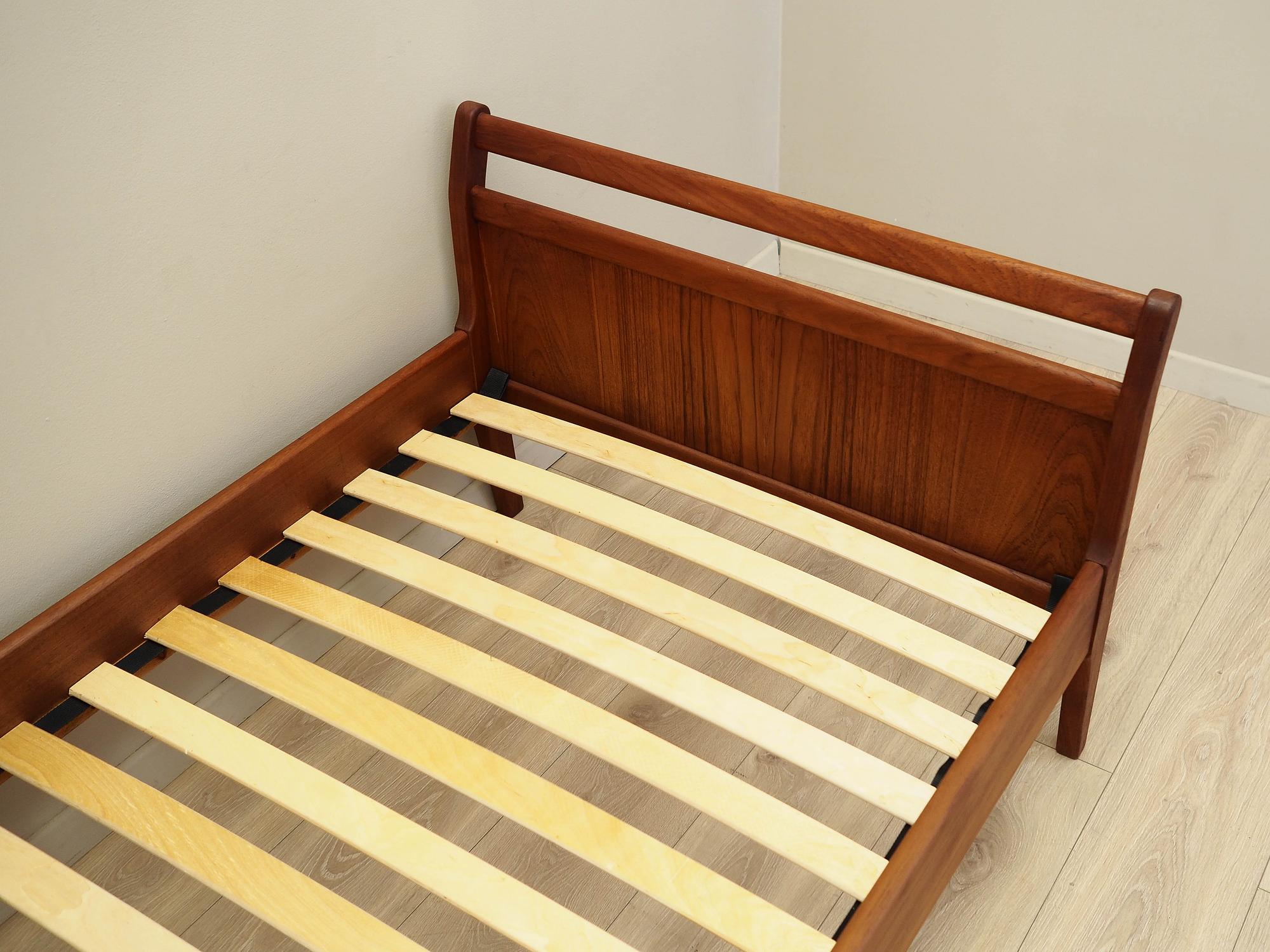 Bett Teakholz Braun 1970er Jahre 3