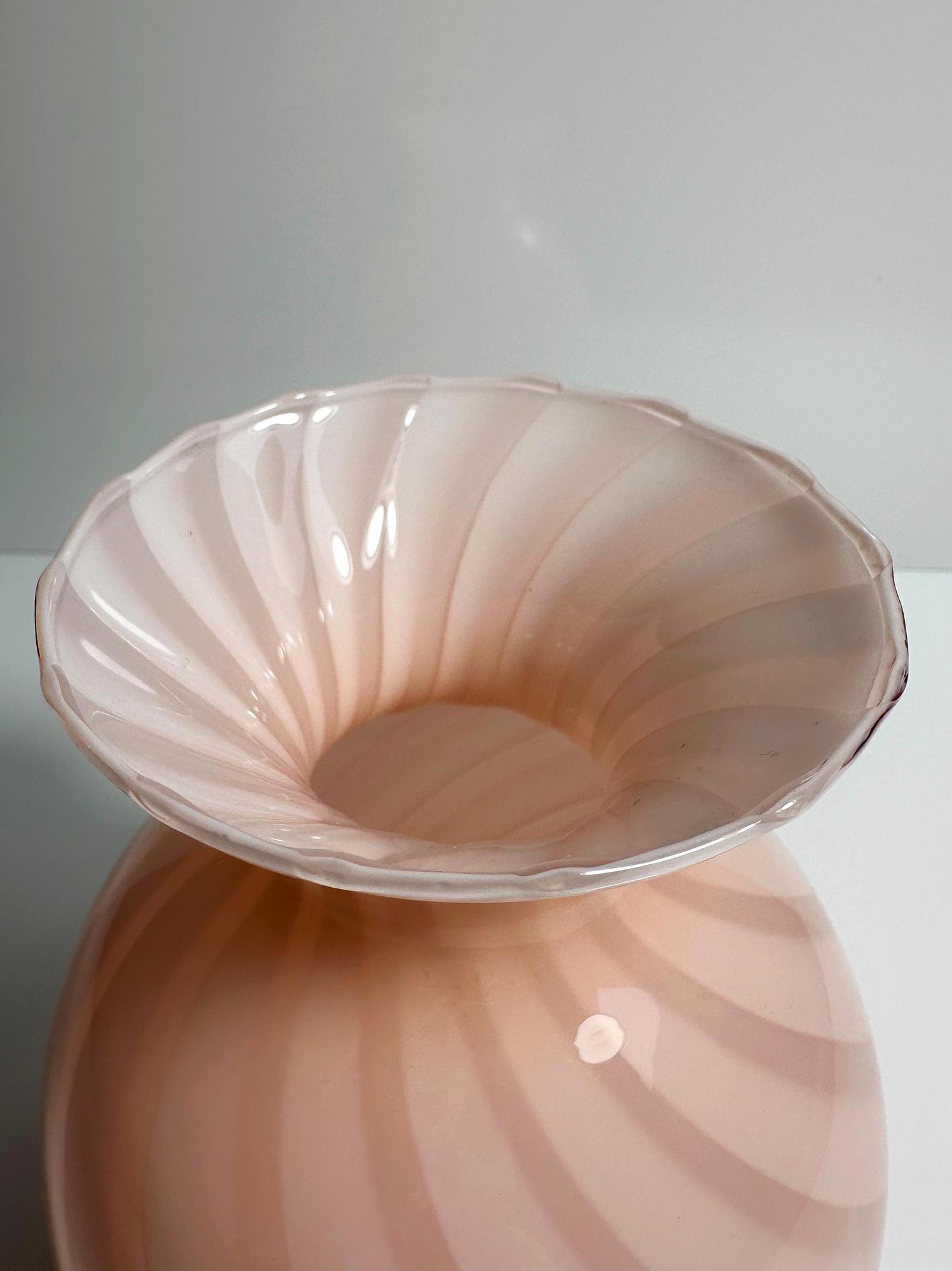 Vintage Vase Muranoglas Rosa 1950s 4