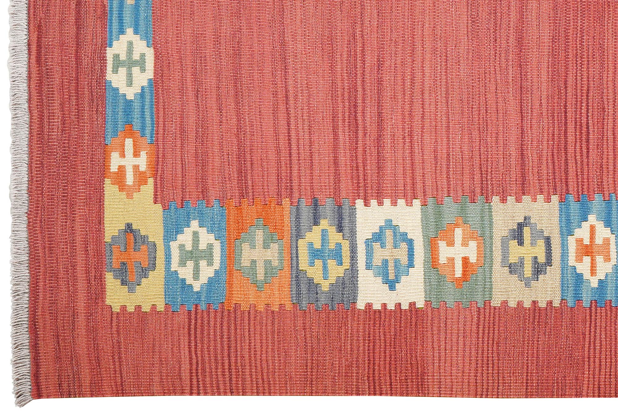 Kelim Gashgai Teppich Wolle Rot 1