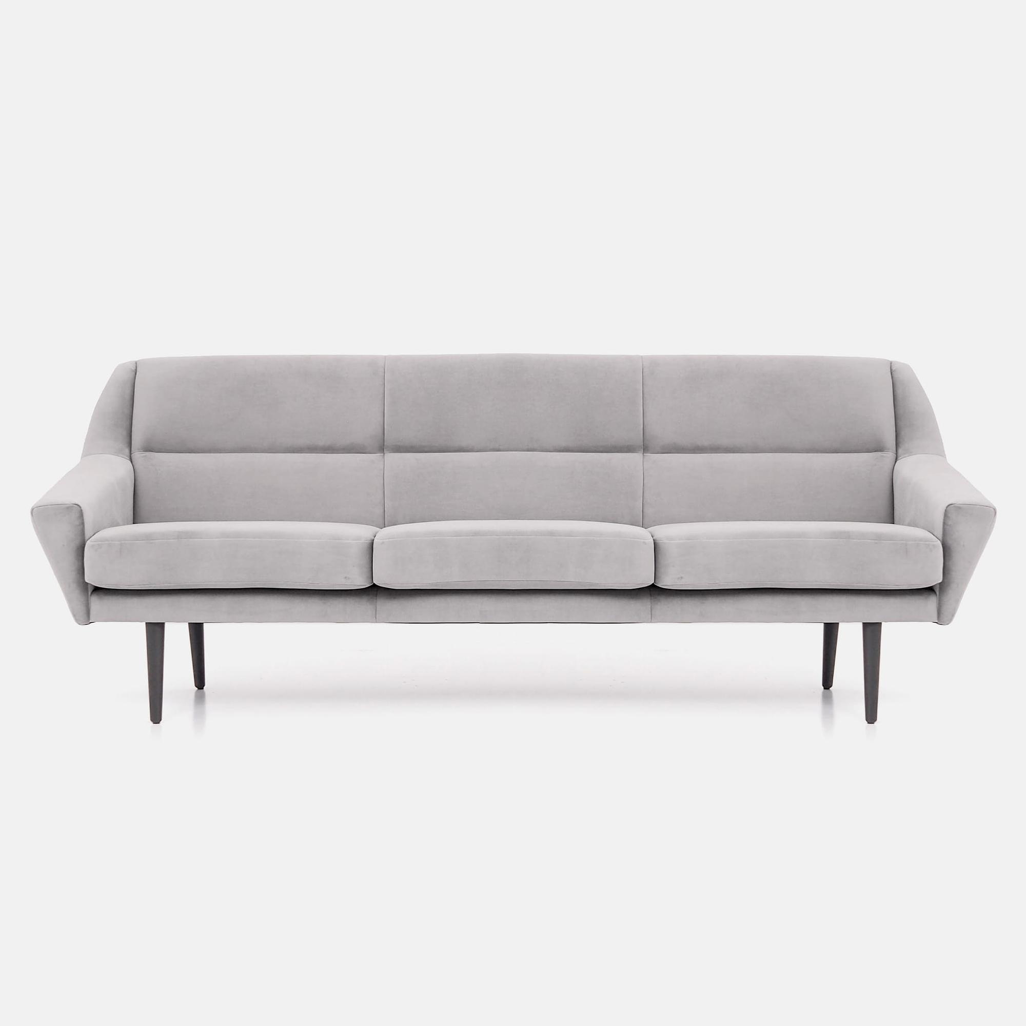 Skagen Sofa 3-Sitzer Velour Silber 1