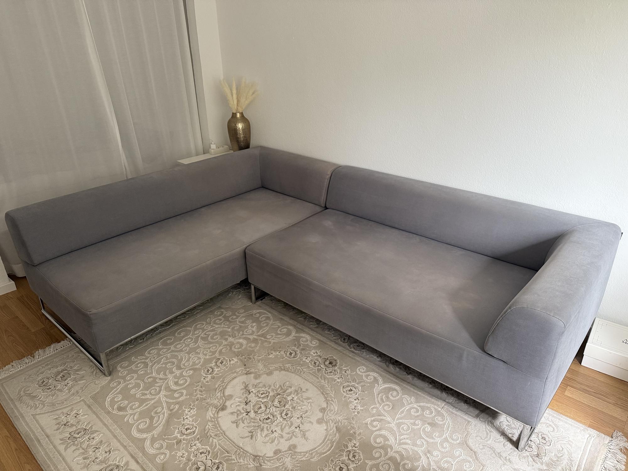 Modulares Ecksofa Textil Grau 1