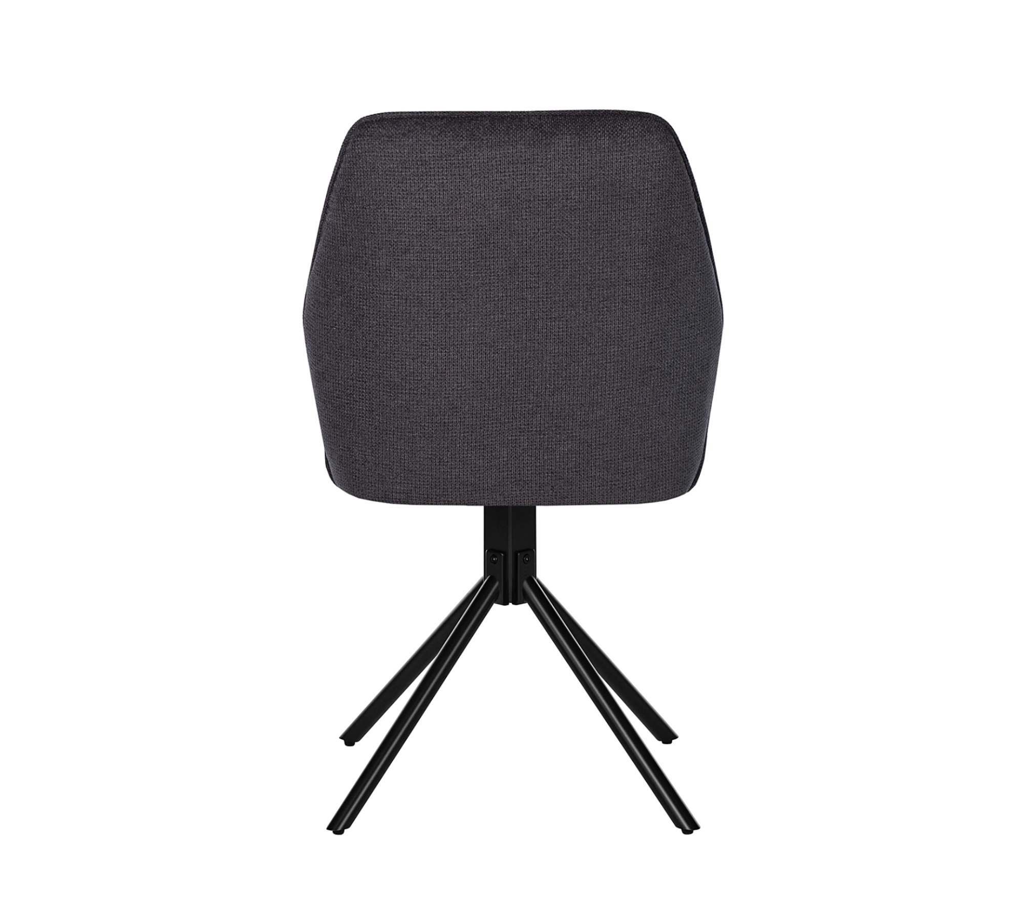2x Dining chair iron fabric dark grey 4
