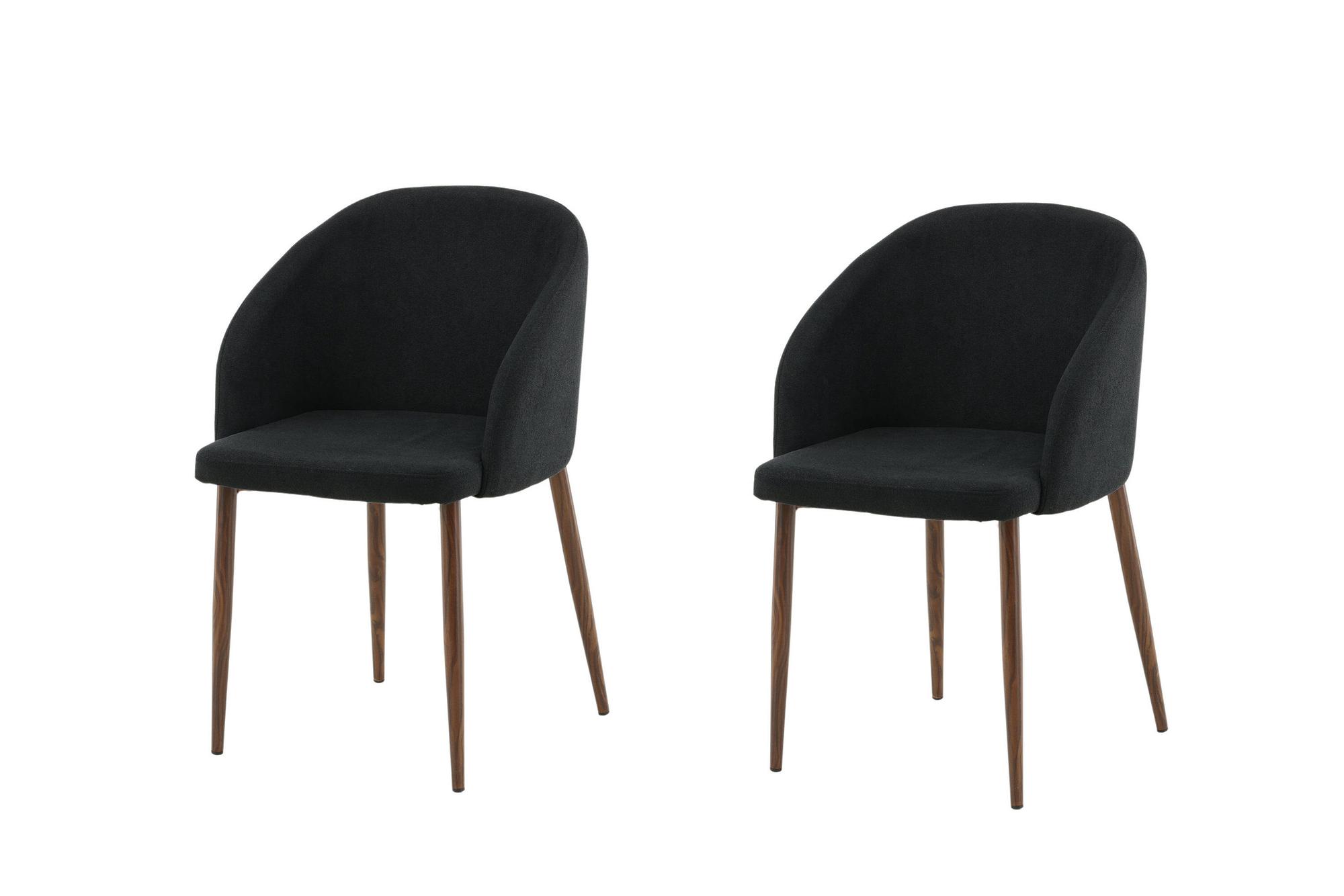 2x Arch Esszimmerstuhl-Set Walnuss Schwarz 1