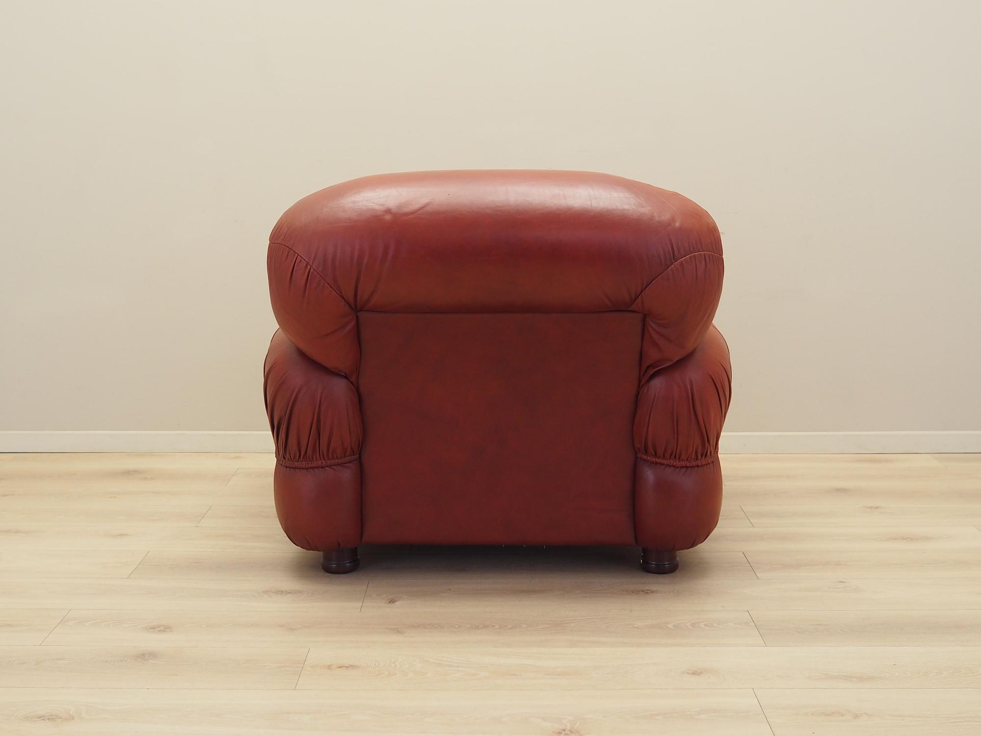 Sessel Leder Weinrot 1970er Jahre 6