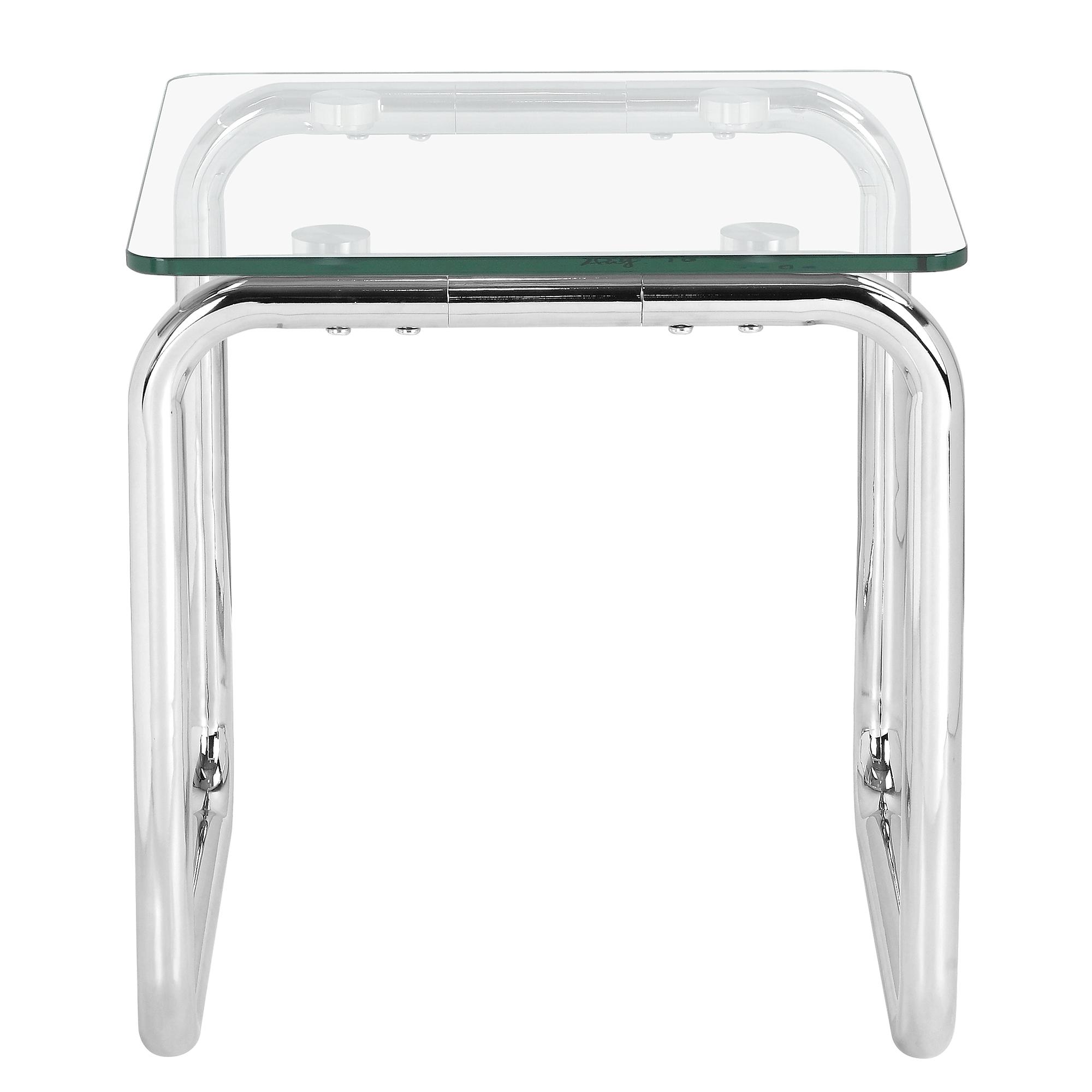 Vanston Beistelltisch Glas Metall Chrom 3