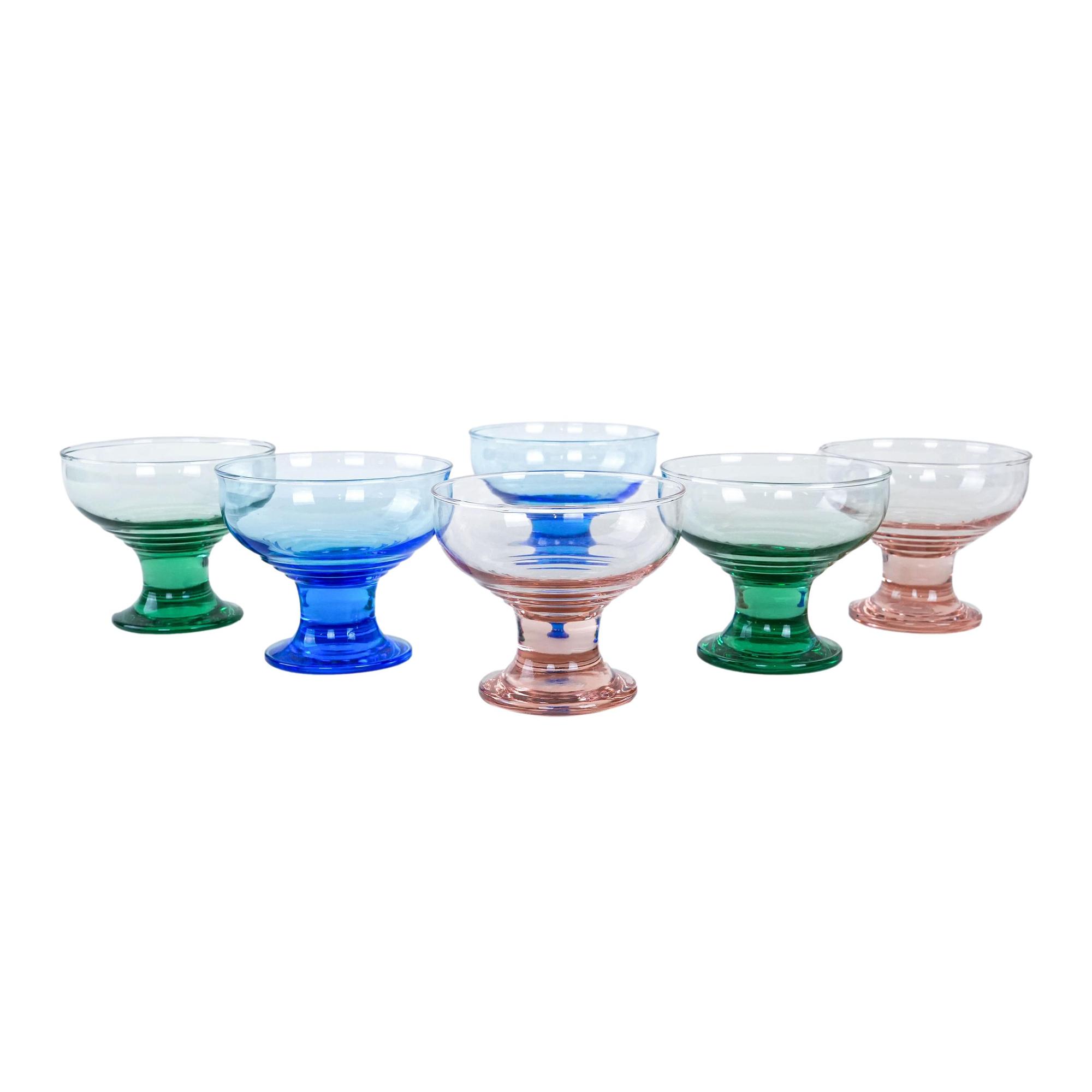 Set di coppette da dessert multicolore anni '70 0