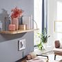 Fusine Wall Shelf Mango Wood Solid Iron Brown Gold 3
