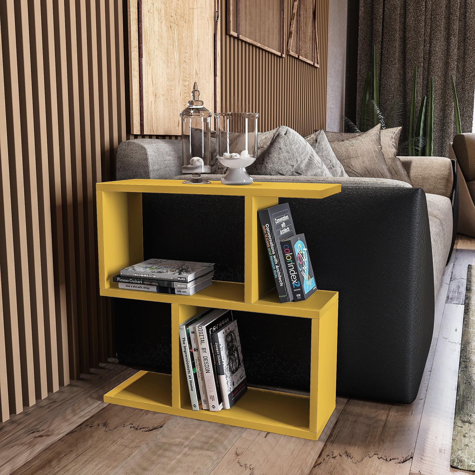 Life Beistelltisch Holzfurnier Gelb 1