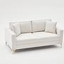 Lima Sofa 2-Sitzer Creme mit goldenen Beinen 3