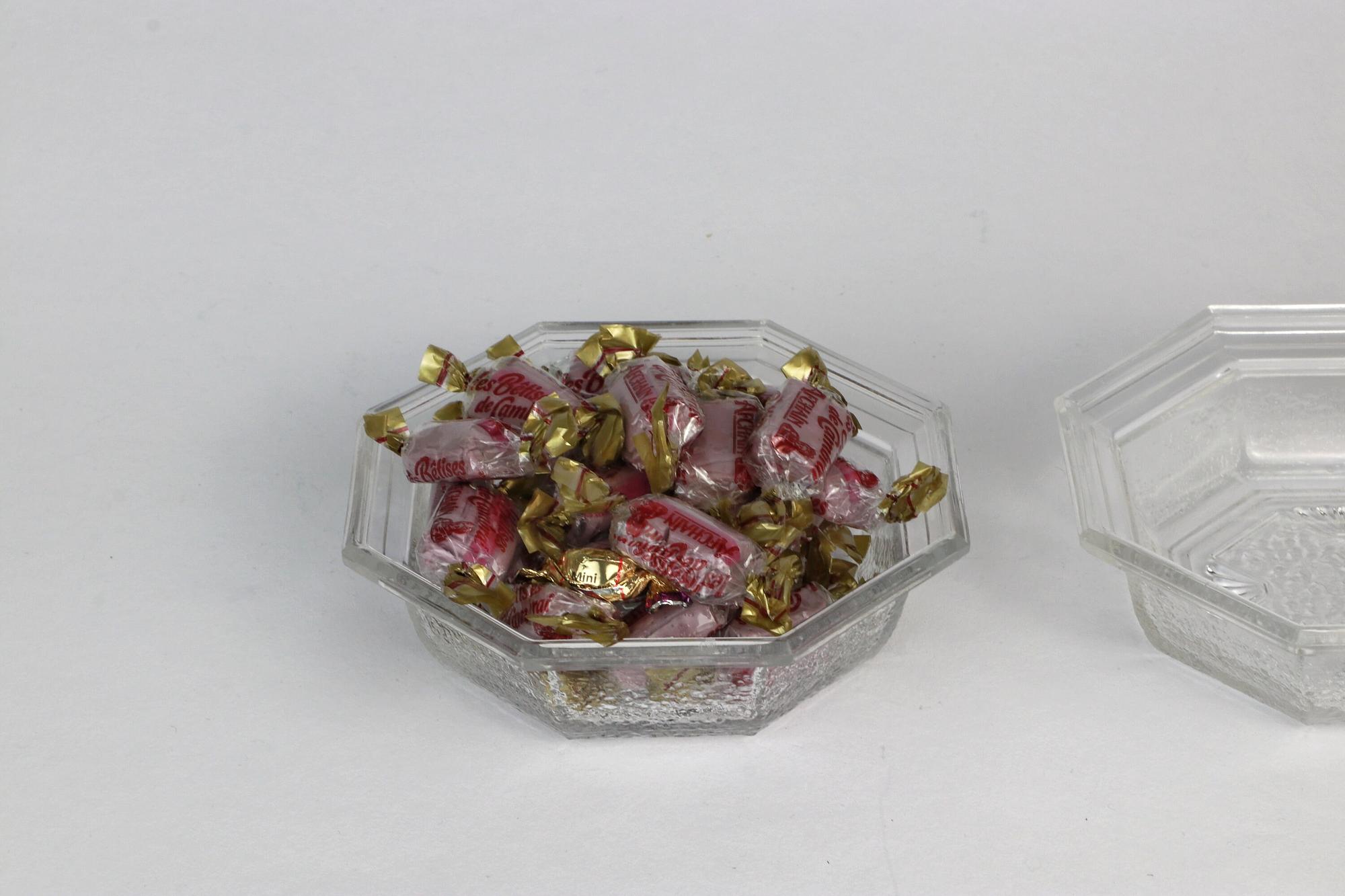 5x Vintage Art Deco Revival Schale Bleikristall 1960er Jahre 9