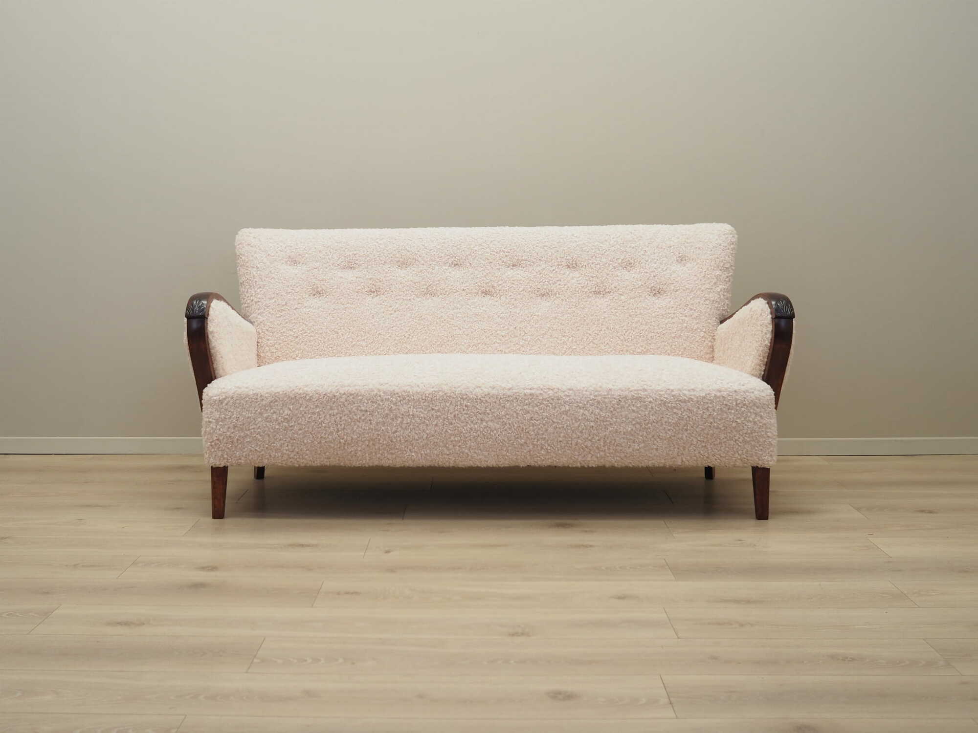 Vintage Sofa Beech wood Beige Fabric 1960s 1