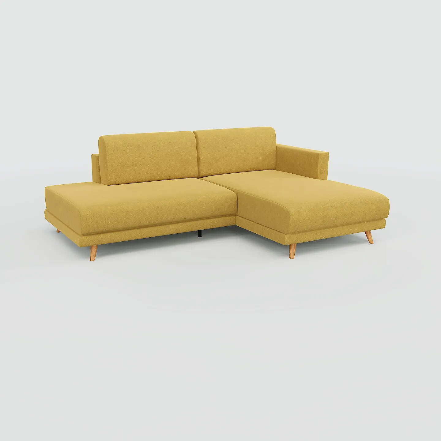 Tyme Ecksofa Strukturgewebe Senfgelb 1