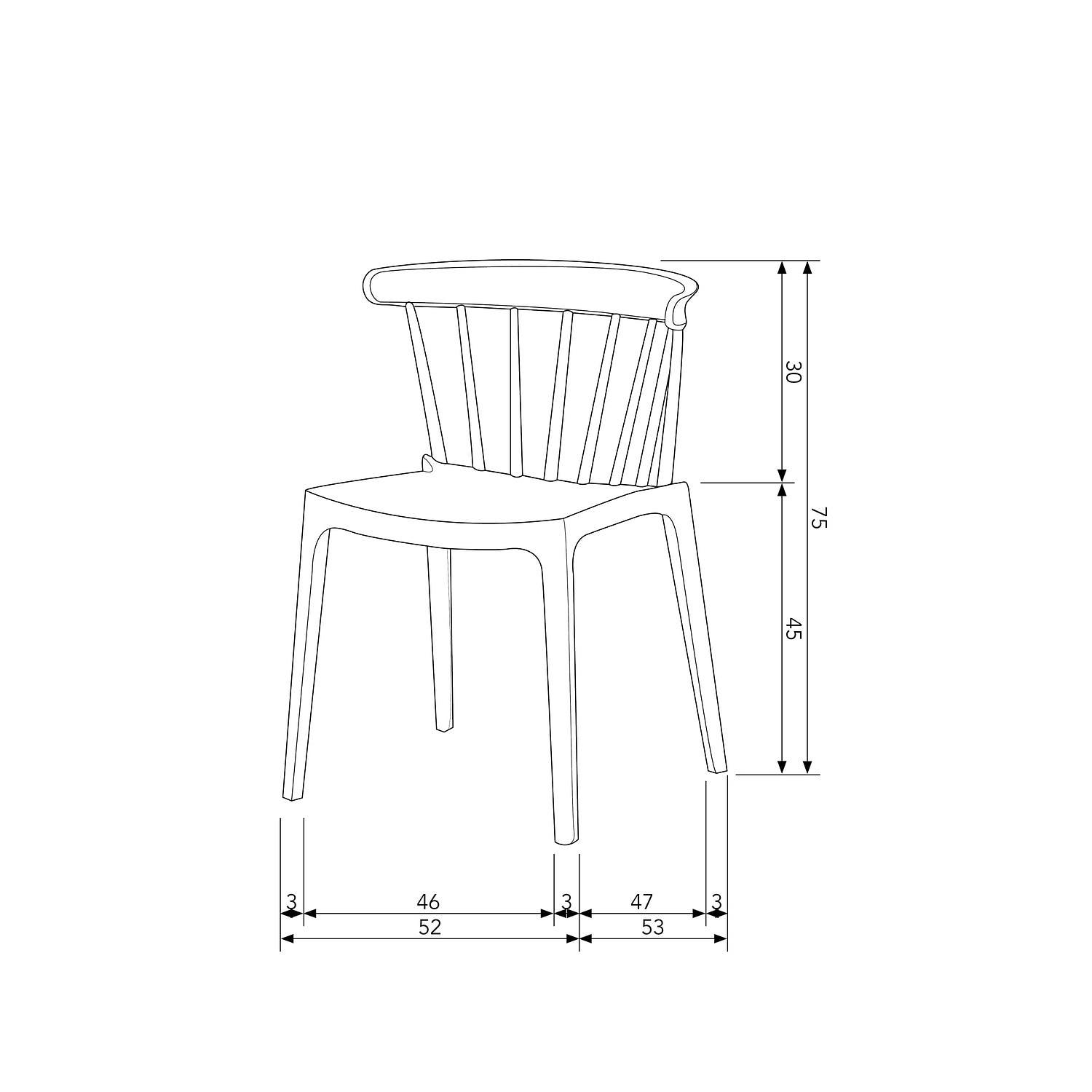 Bliss Stuhl Stapelbar Gelb 6