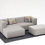 Beyza Sofa Récamiere Links mit Hocker Hellgrau 2