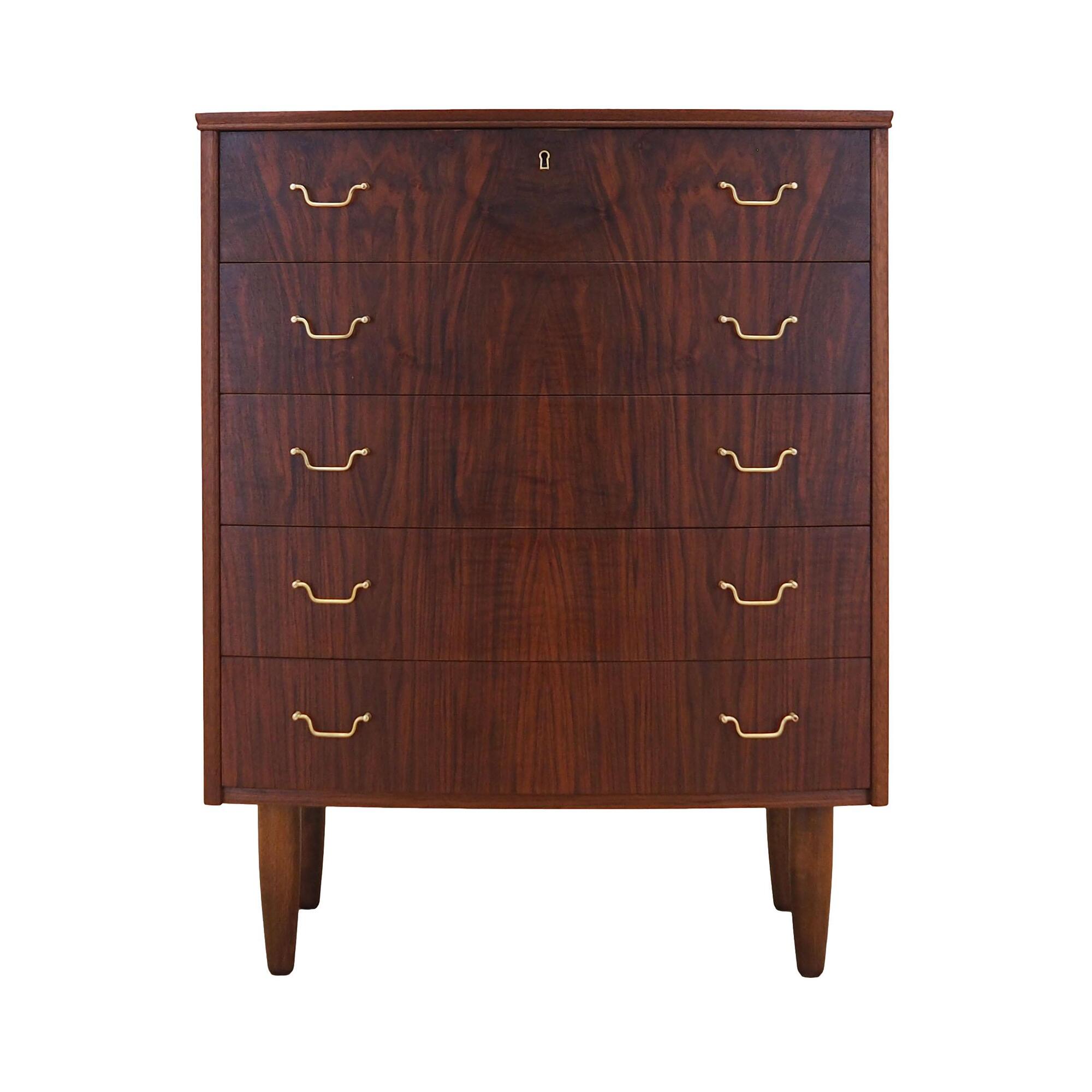 Vintage chest of drawers walnut wood brown 1970s 0