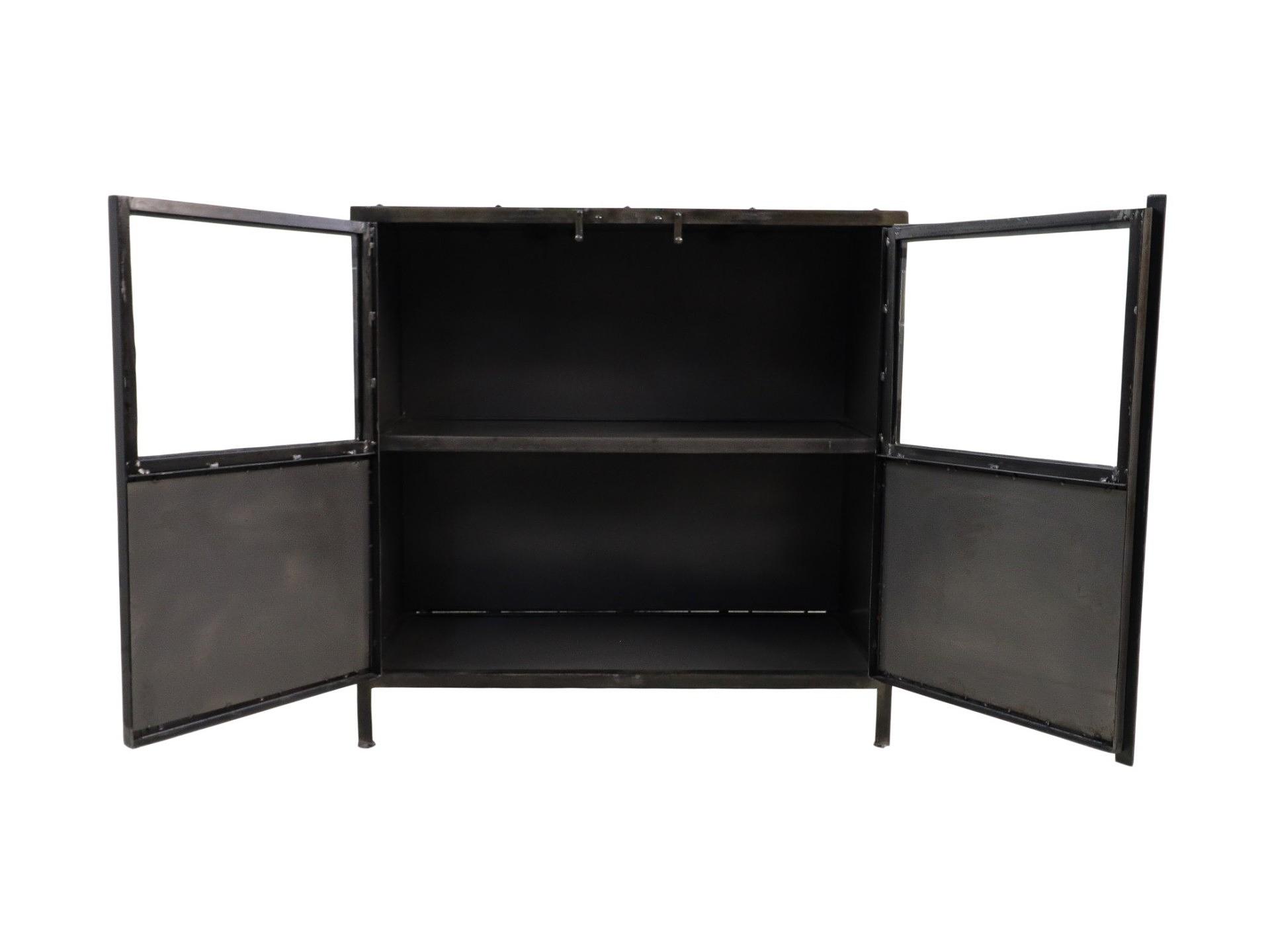 Brooklyn Schrank mit 2 Türen Metall Glas 2