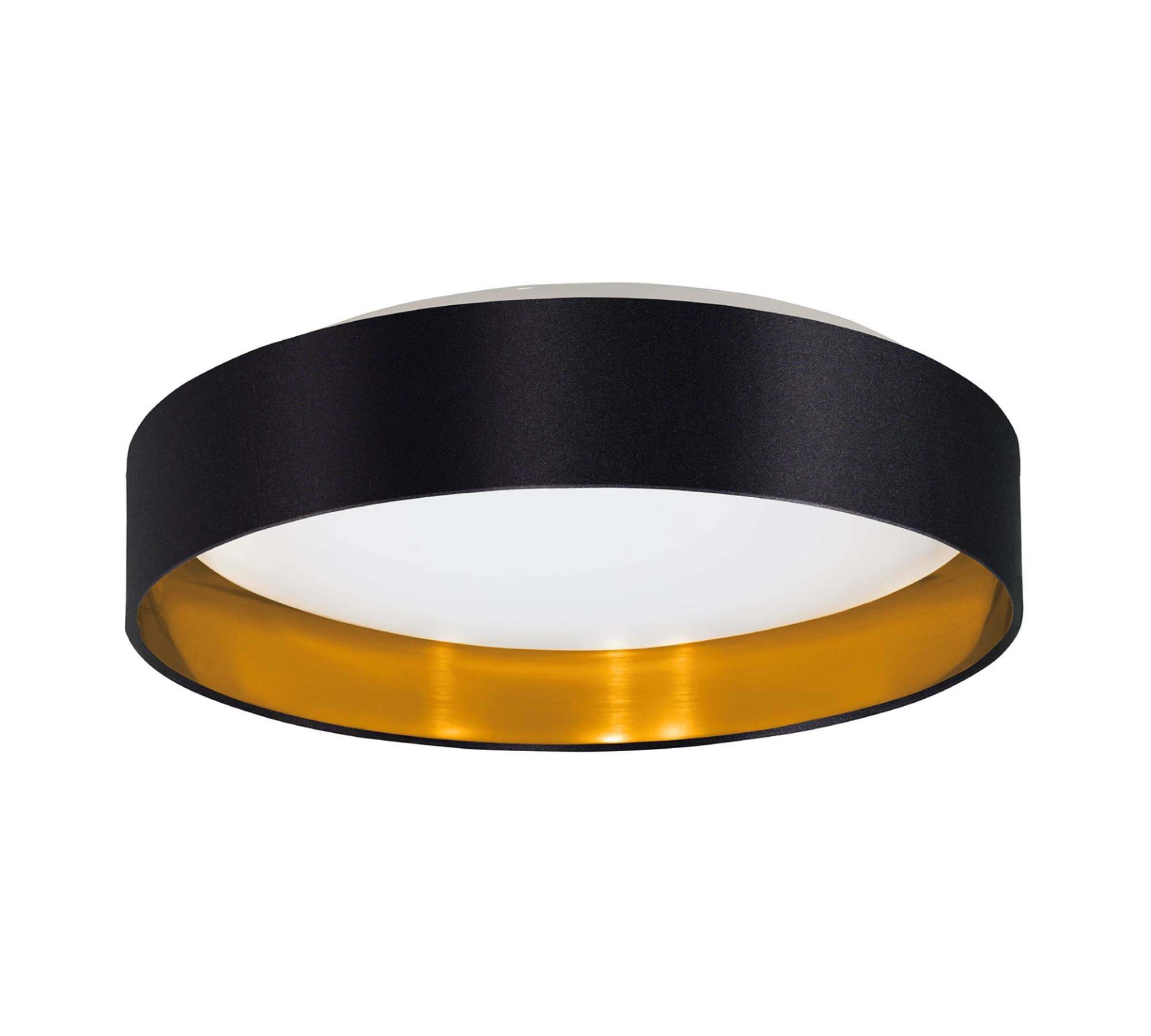 LED Ceiling Light Blended Fabric Steel Black 0