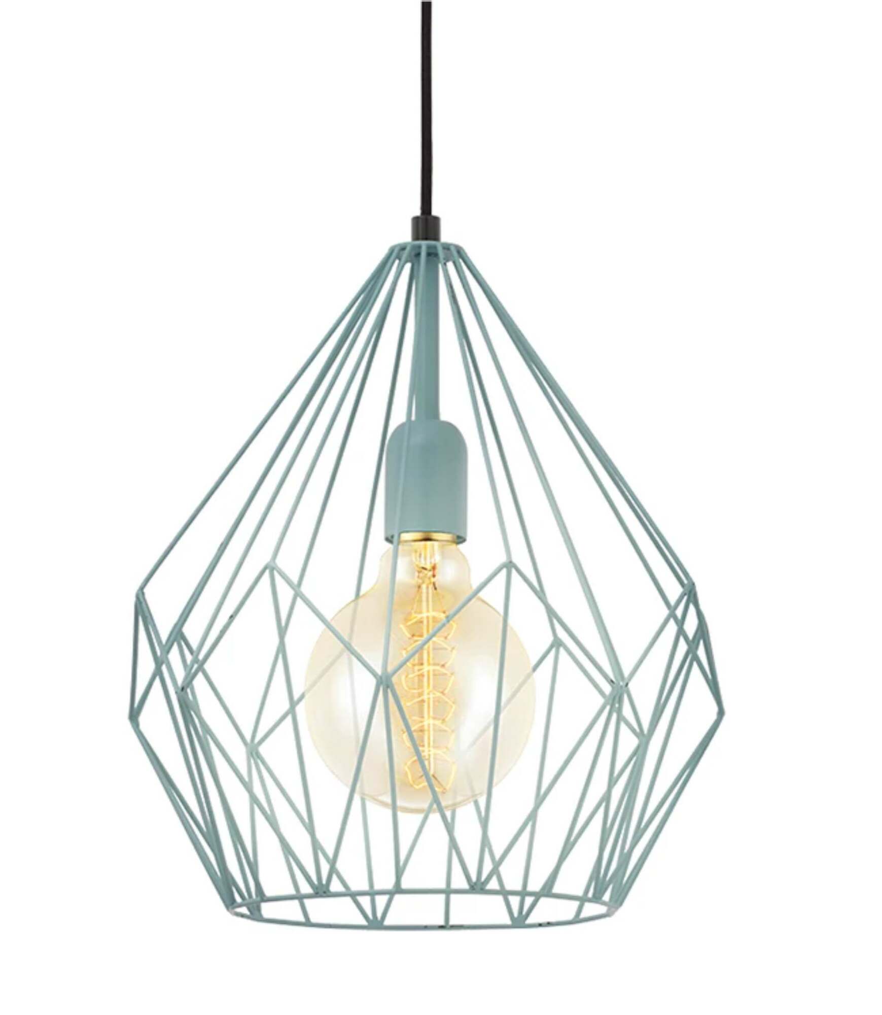 Pendant light Carlton II Steel 1-light Baby blue 0