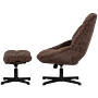 Yaro Drehsessel mit Fußhocker Dunkelbraun 3