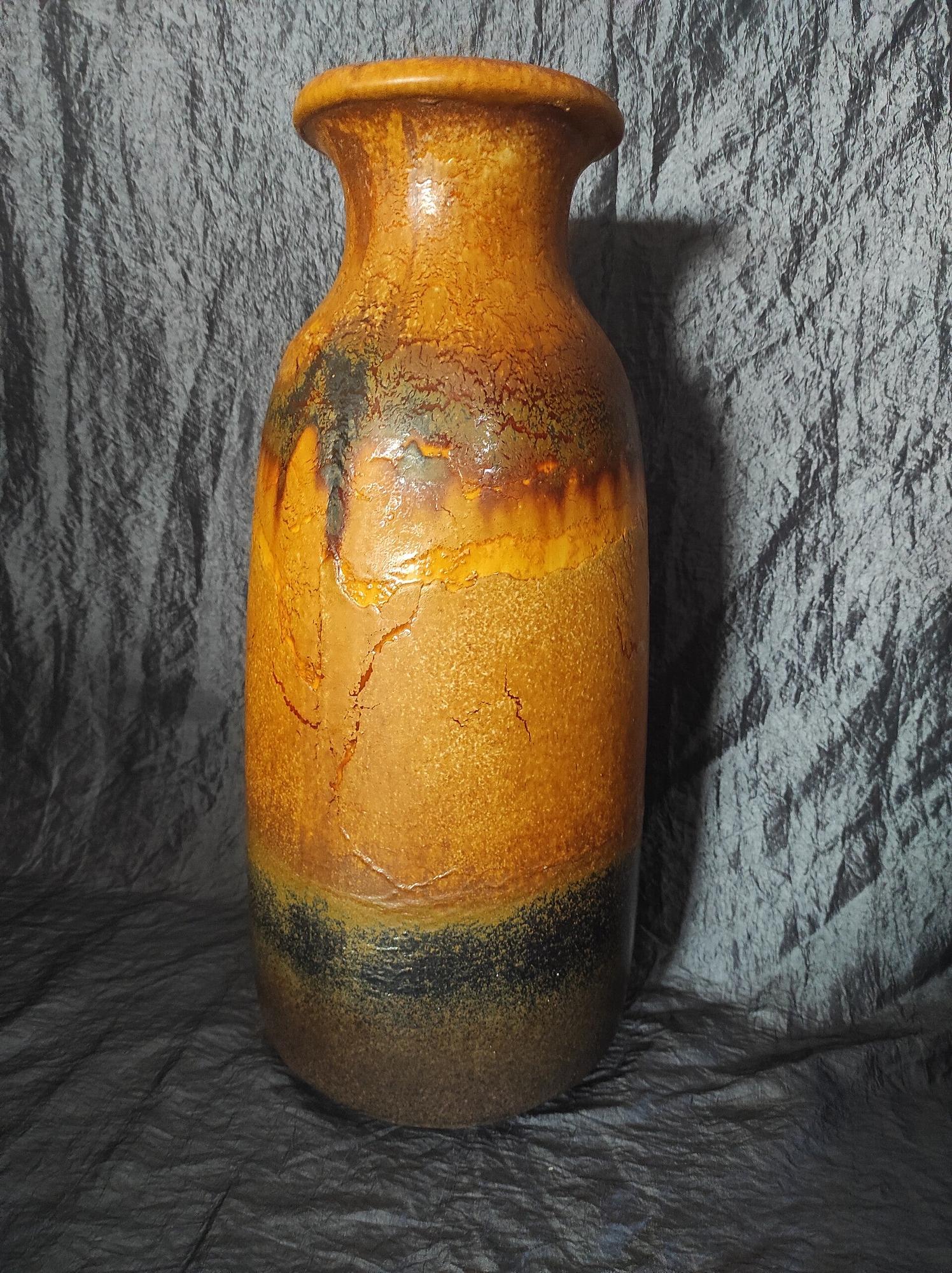 Vintage Vase Ceramic Brown Black 2