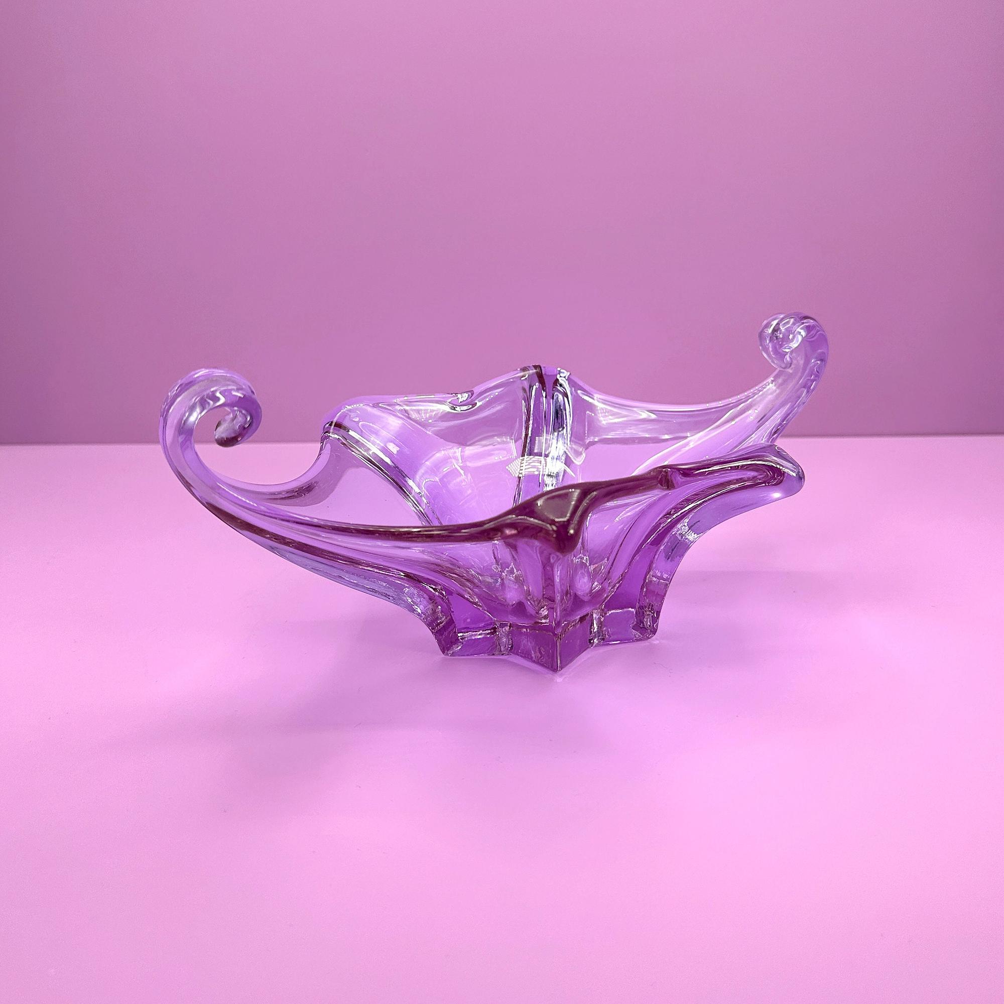 Vintage Schale Alexandrit Glas Rosa 6