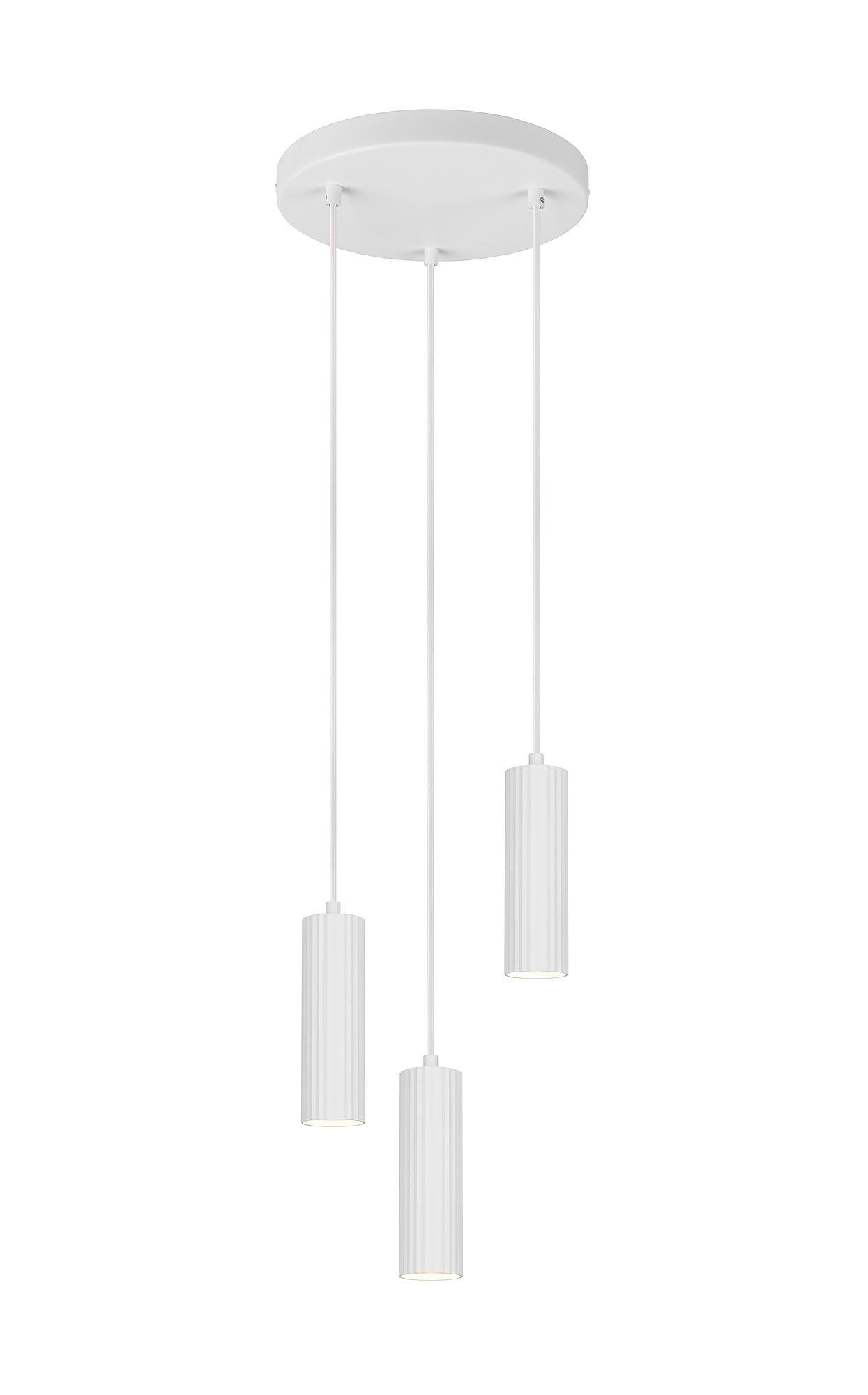 Soka Pendant Light Iron 3-bulb White 2