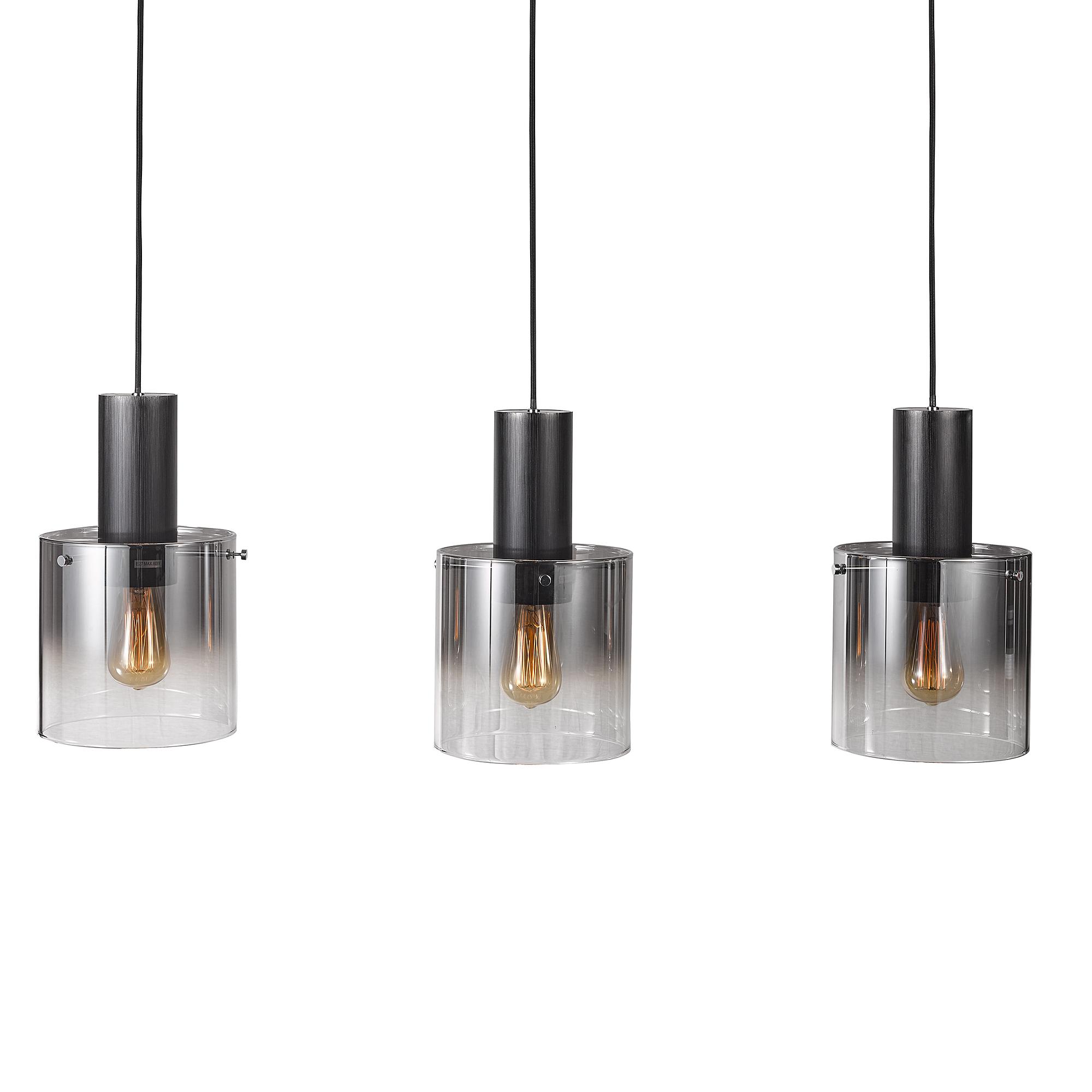 Alesund 3-flammige Pendelleuchte Aluminium Schwarz  0