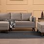 Bella Sofa Chaise Lounge Left with Ottoman Cream 0