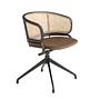 Swiveling armchair Rattan Velvet Brown 0