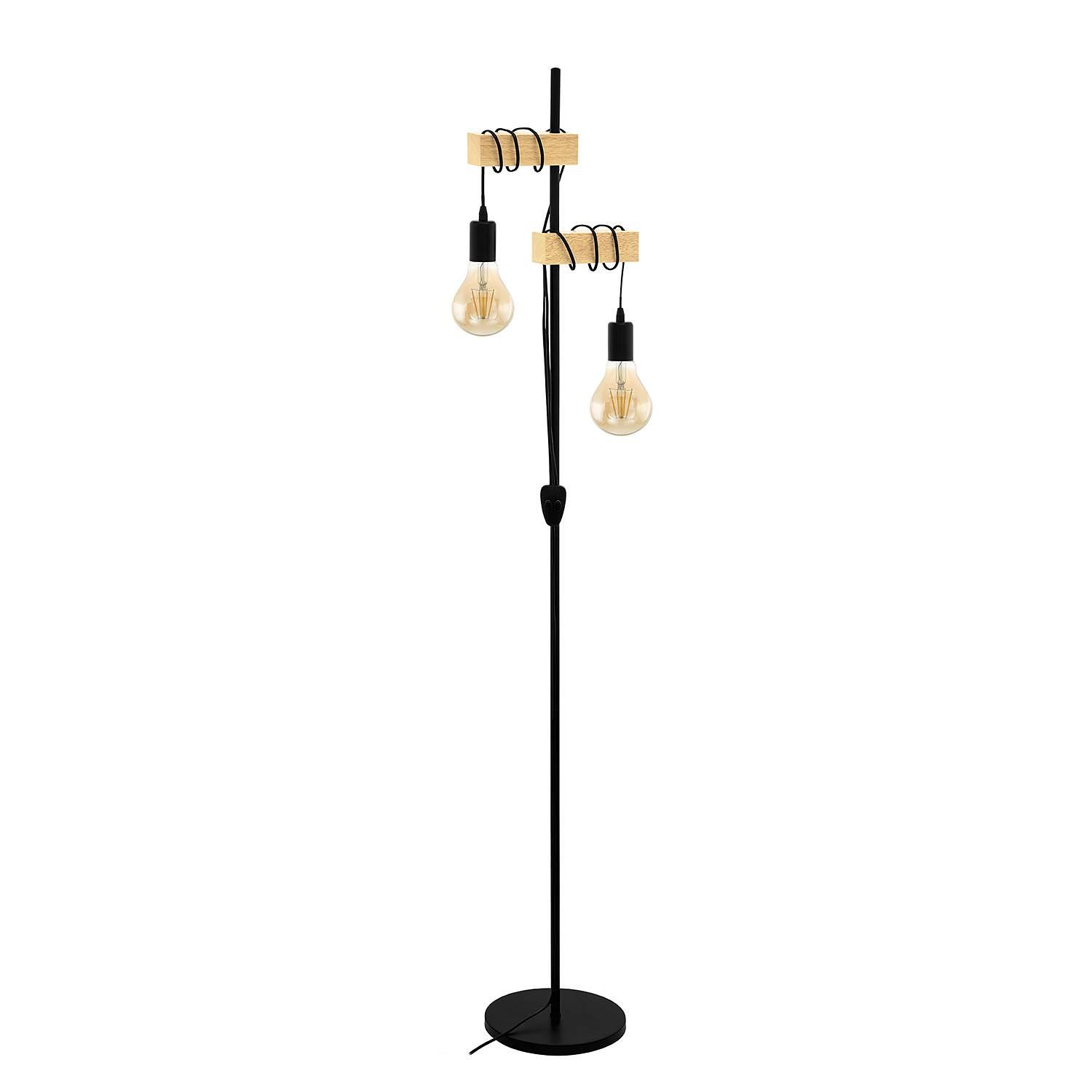 2-Burner Townshend Floor Lamp Steel Rubber Tree Solid 1