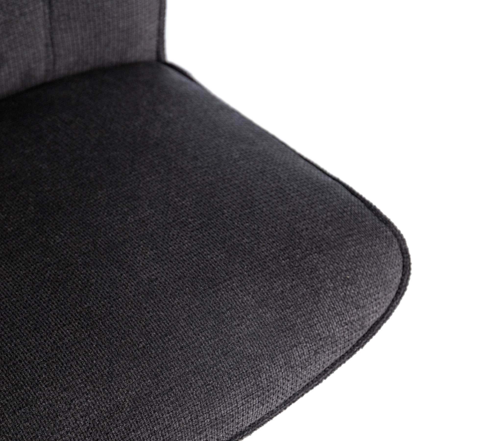 2x Dining chair iron fabric dark grey 5