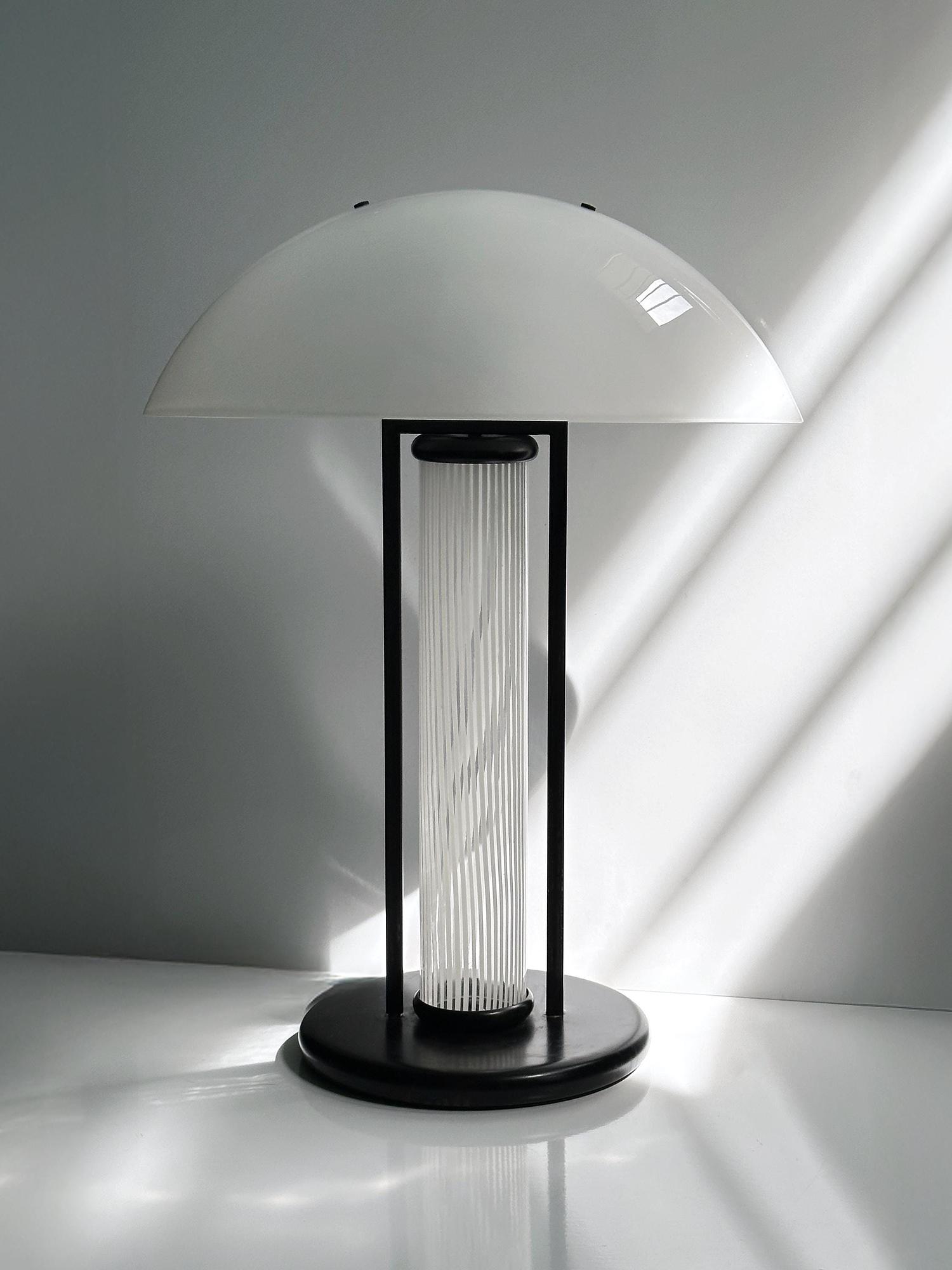 Vintage Bruno Gecchelin Table Lamp White 1980s 6