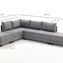 Schlafsofa Récamiere Links Polyester Holz Grau 6