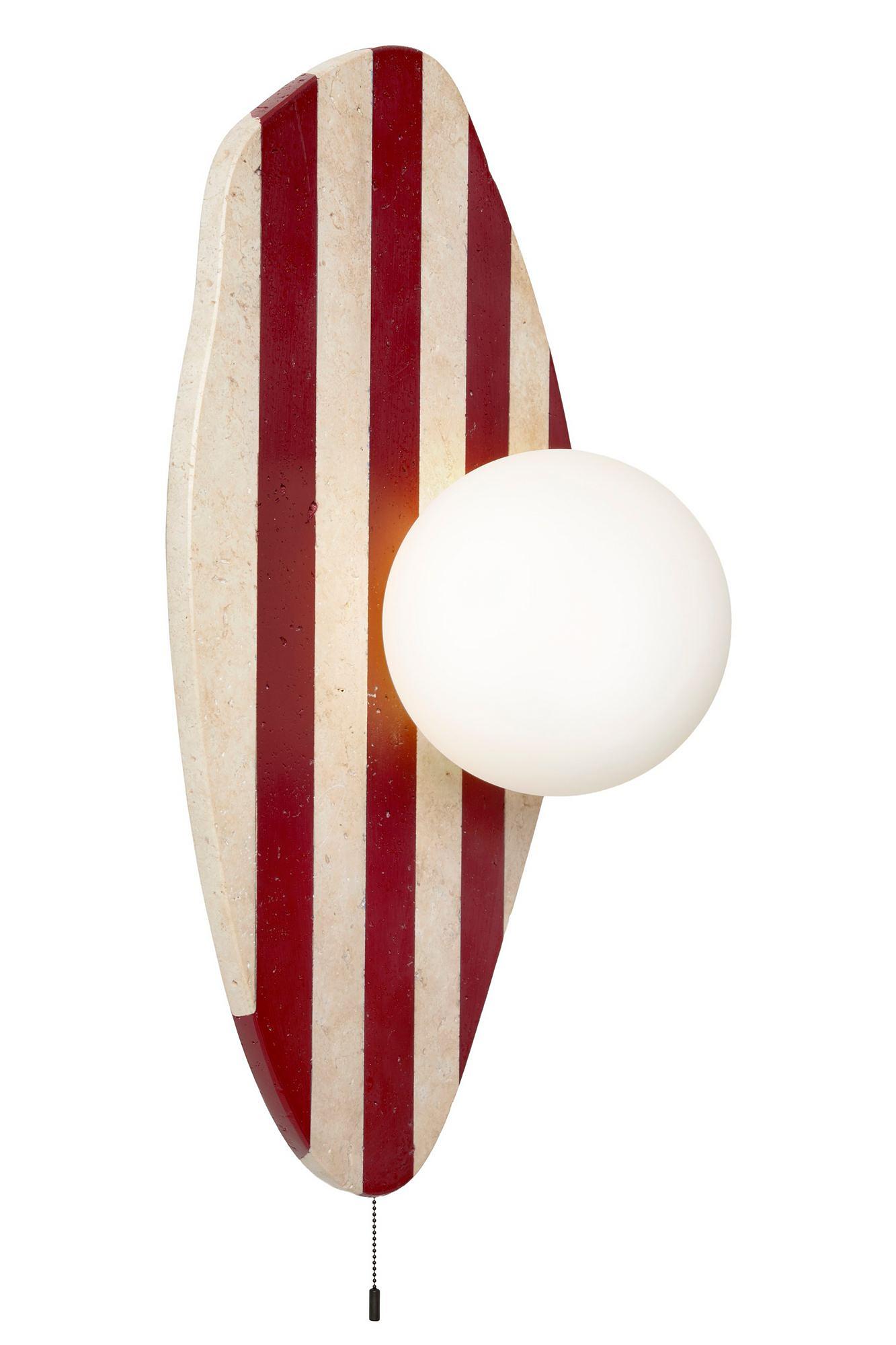 Band Wall Lamp Travertine Red 3