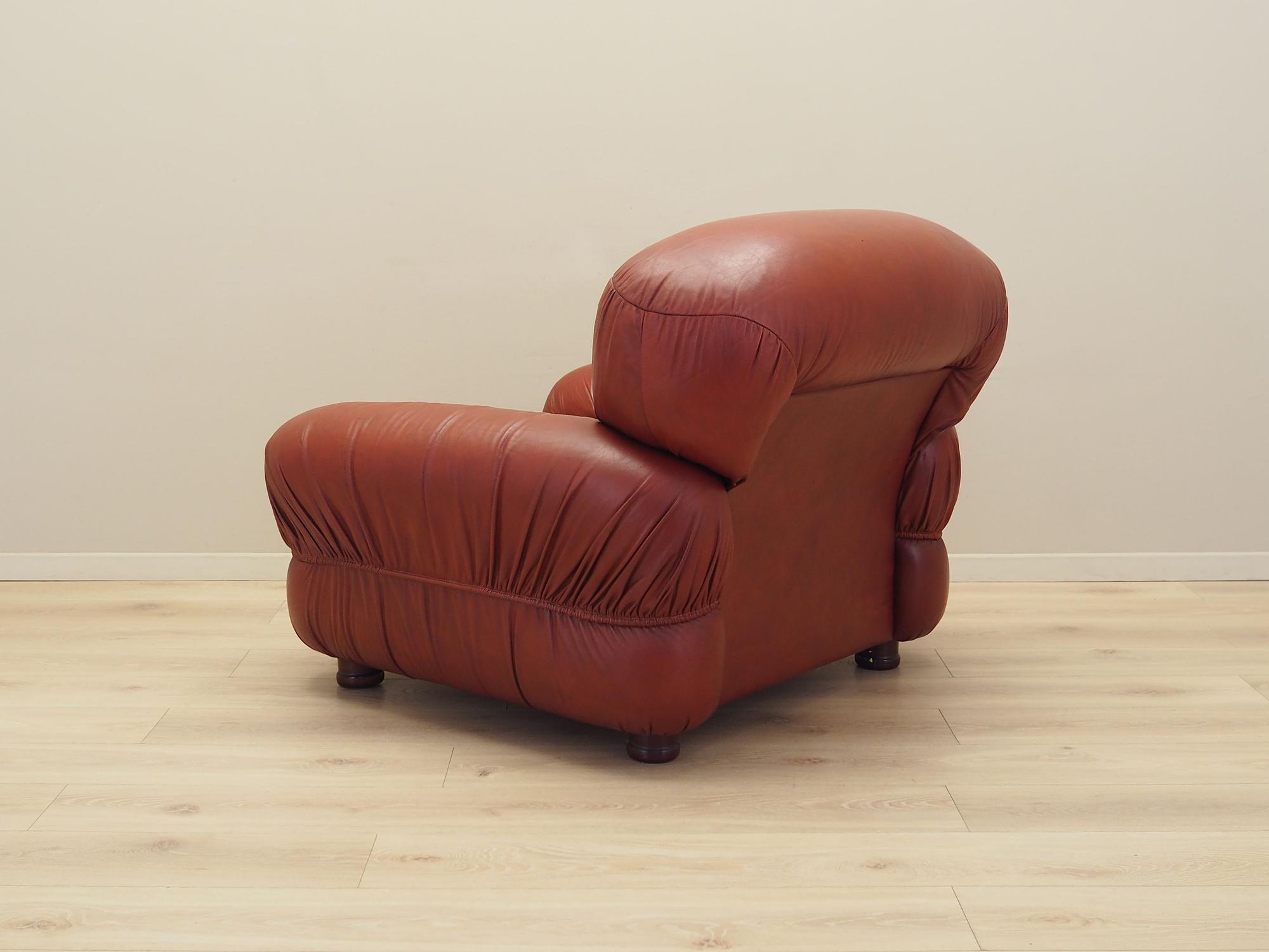 Sessel Leder Weinrot 1970er Jahre 5