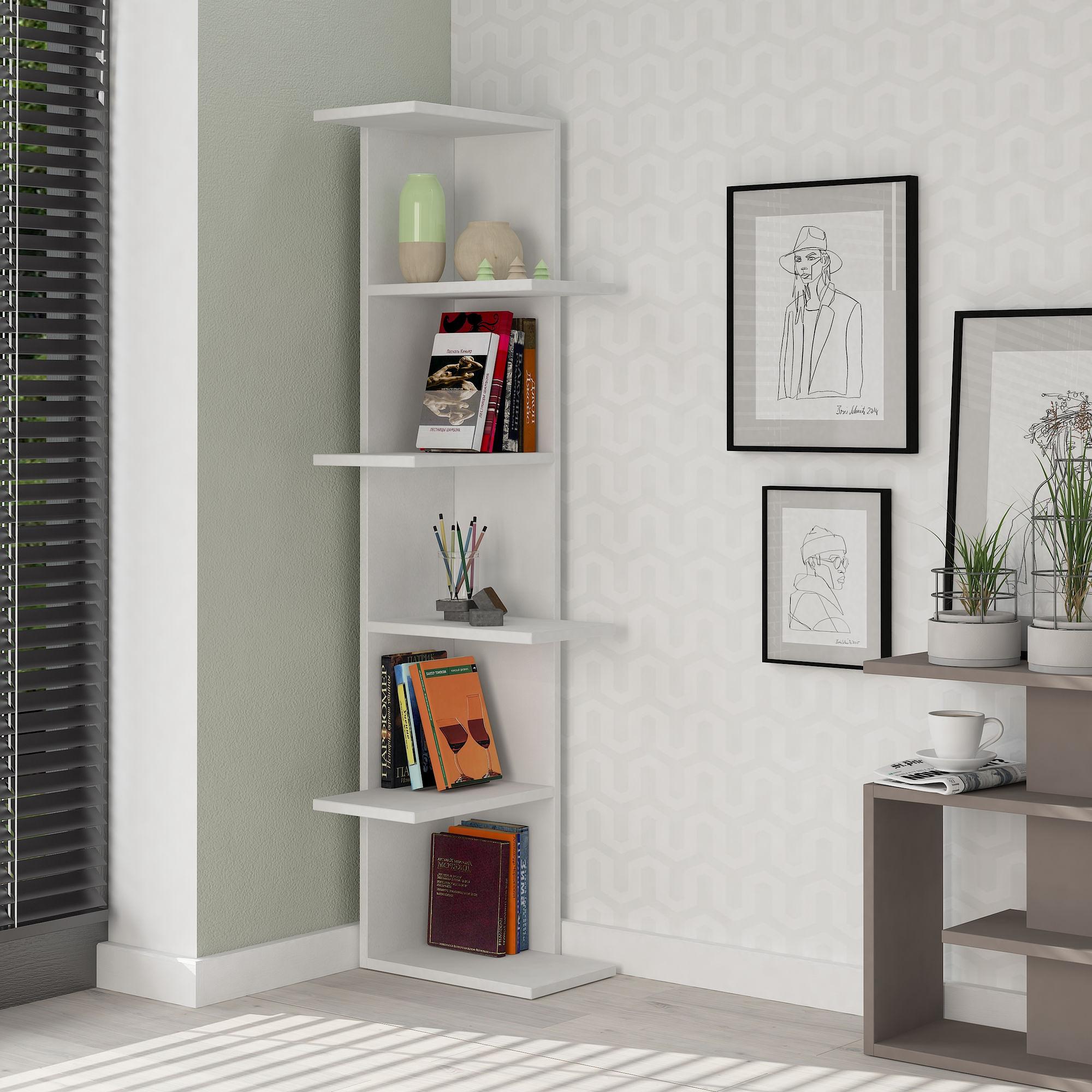 Saso Bookshelf Wood veneer White 1