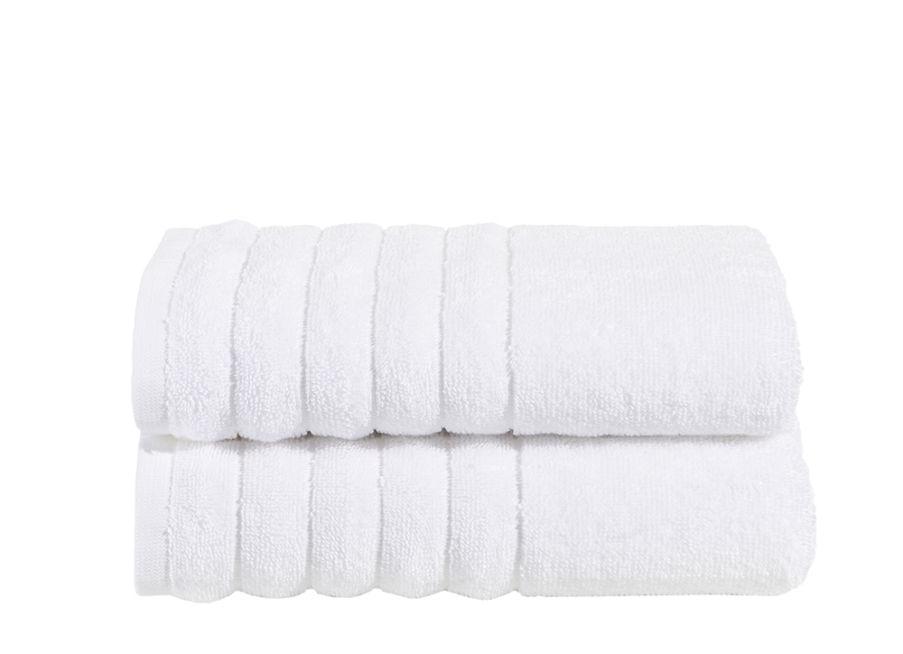 2x Handtuch-Set aus Baumwolle Weiß Öko-Tex Standard 100 0