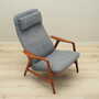 Vintage Sessel Teakholz Textil Grau 1960er Jahre 7